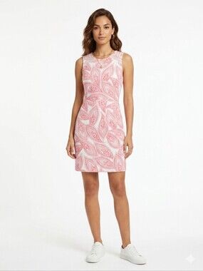 Banana Republic Paisley Print Cotton Dress Mesh Inset Sleeveless Size 6